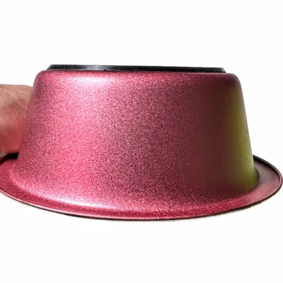 NWT 2 Non-Slip Pink Dog Bowls 6" Stainless Steel Pet Food Dish Rubber Base 27oz - Picture 6 of 9
